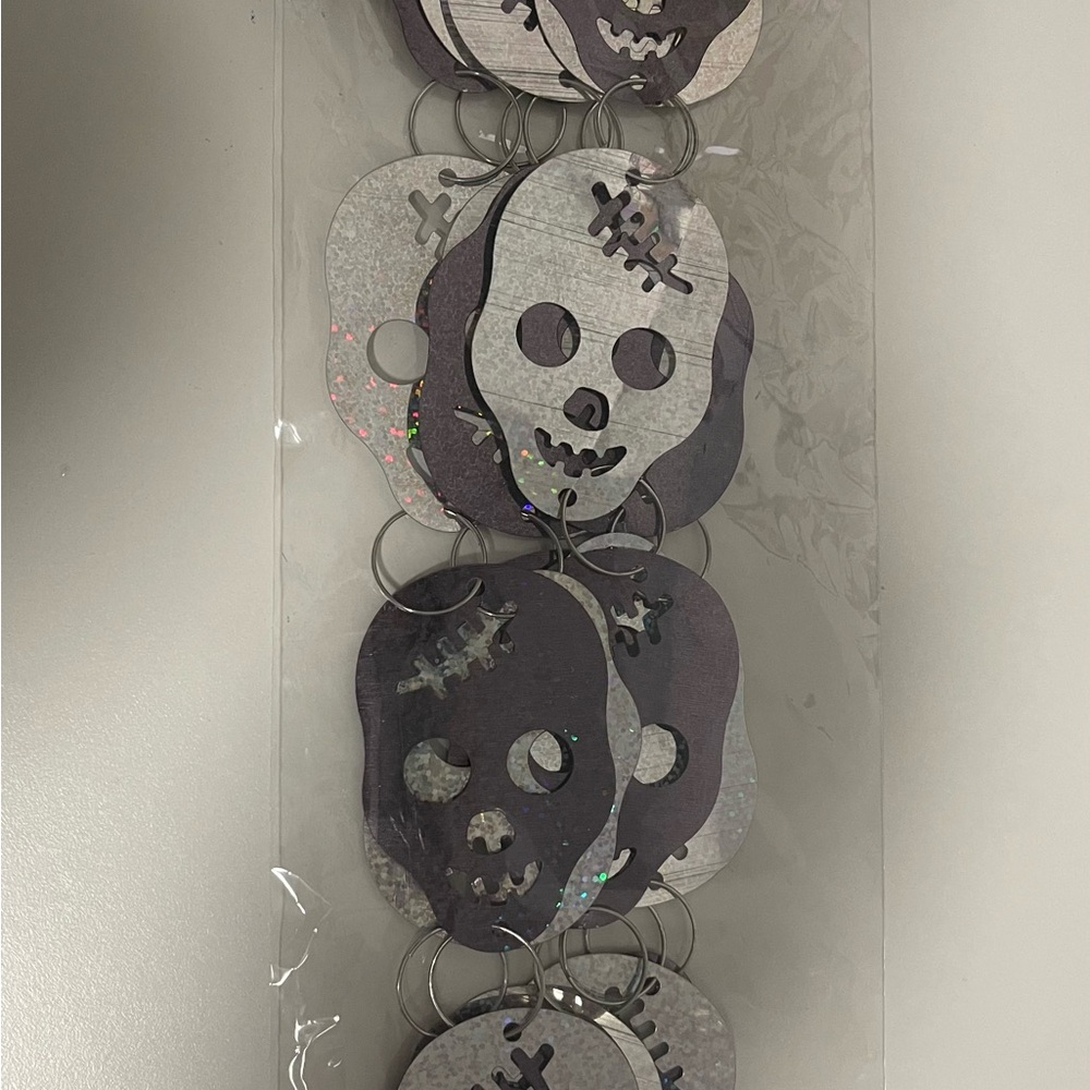 Skull Keychain Set in Gray and Black